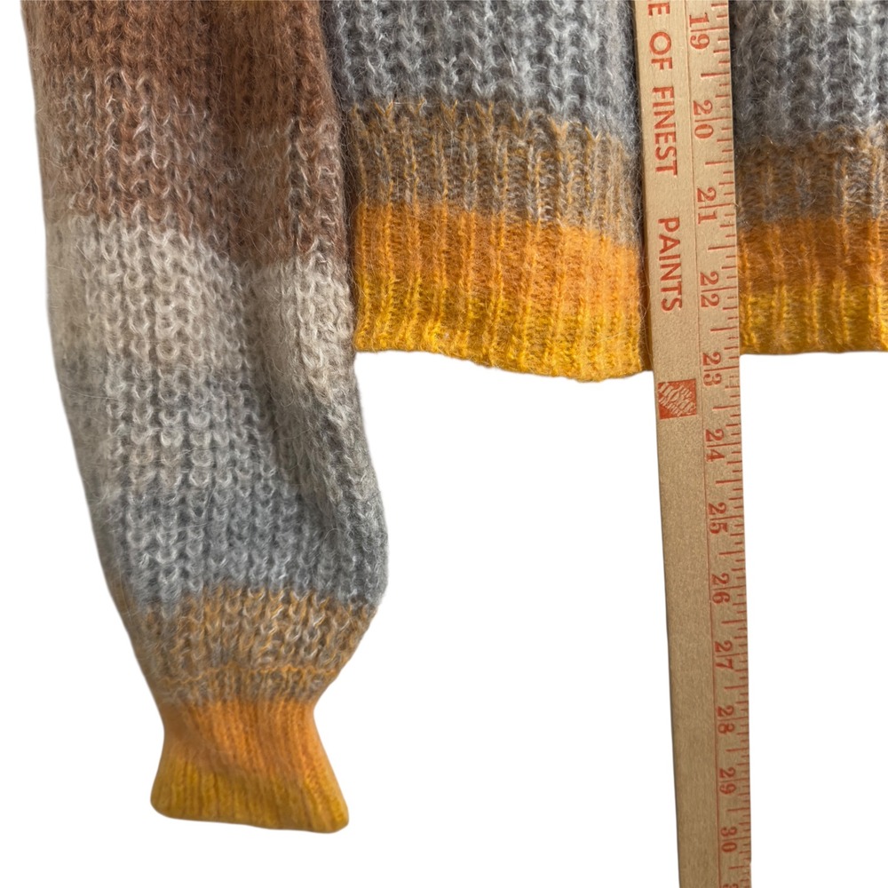 Something Navy Striped Collared Button Alpaca Woo… - image 6